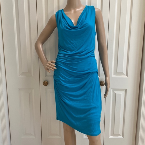 NWT RED Saks Fifth Avenue Womens M Teal Dress. So comfy and flattering. - Picture 1 of 12